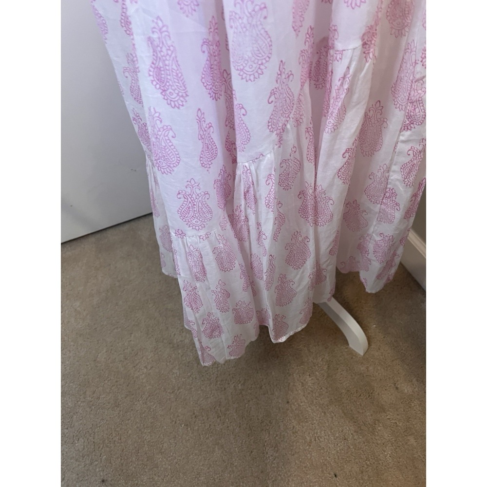 Mer St. Barth Benoite Maxi Dress Pink Paisley Off The Shoulder LRG 10/12 - Picture 8 of 12